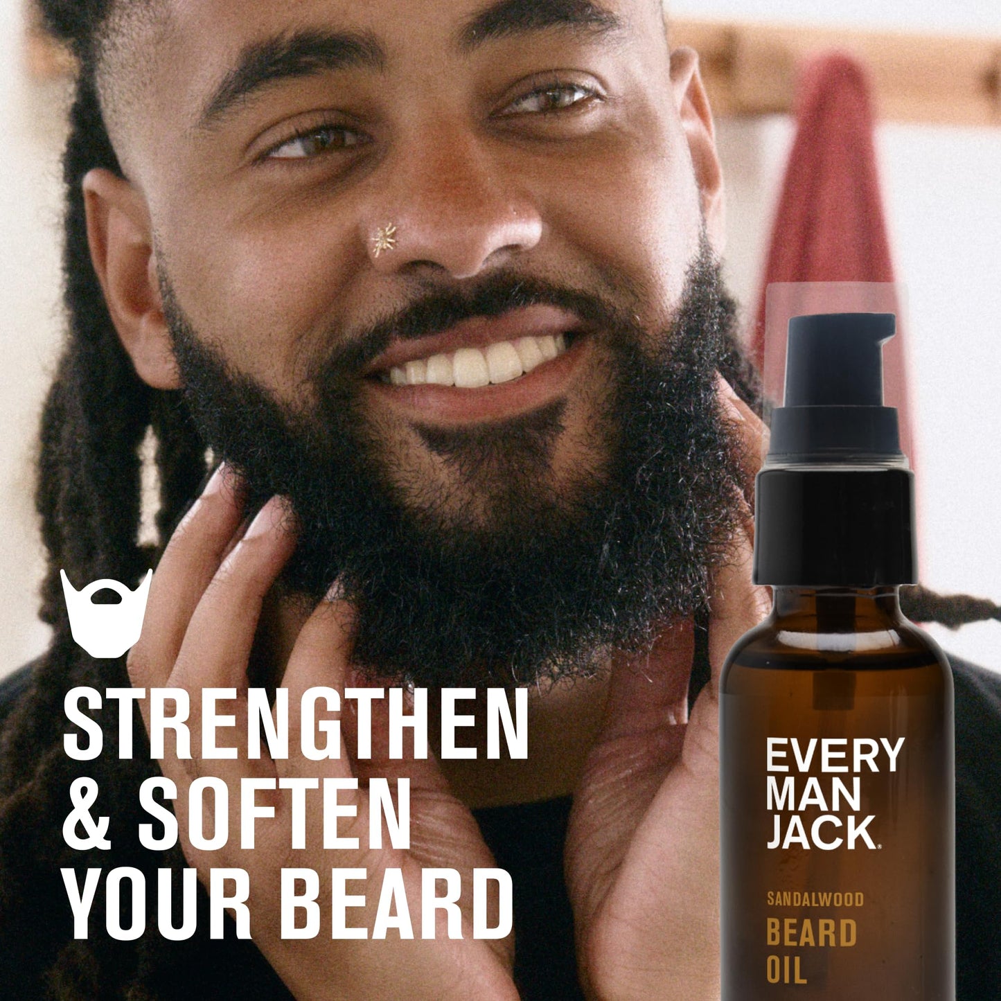 Every Man Jack Mens Beard Oil - Subtle Sandalwood Fragrance - Deeply Moisturizes and Softens Your Beard and Adds a Natural Shine