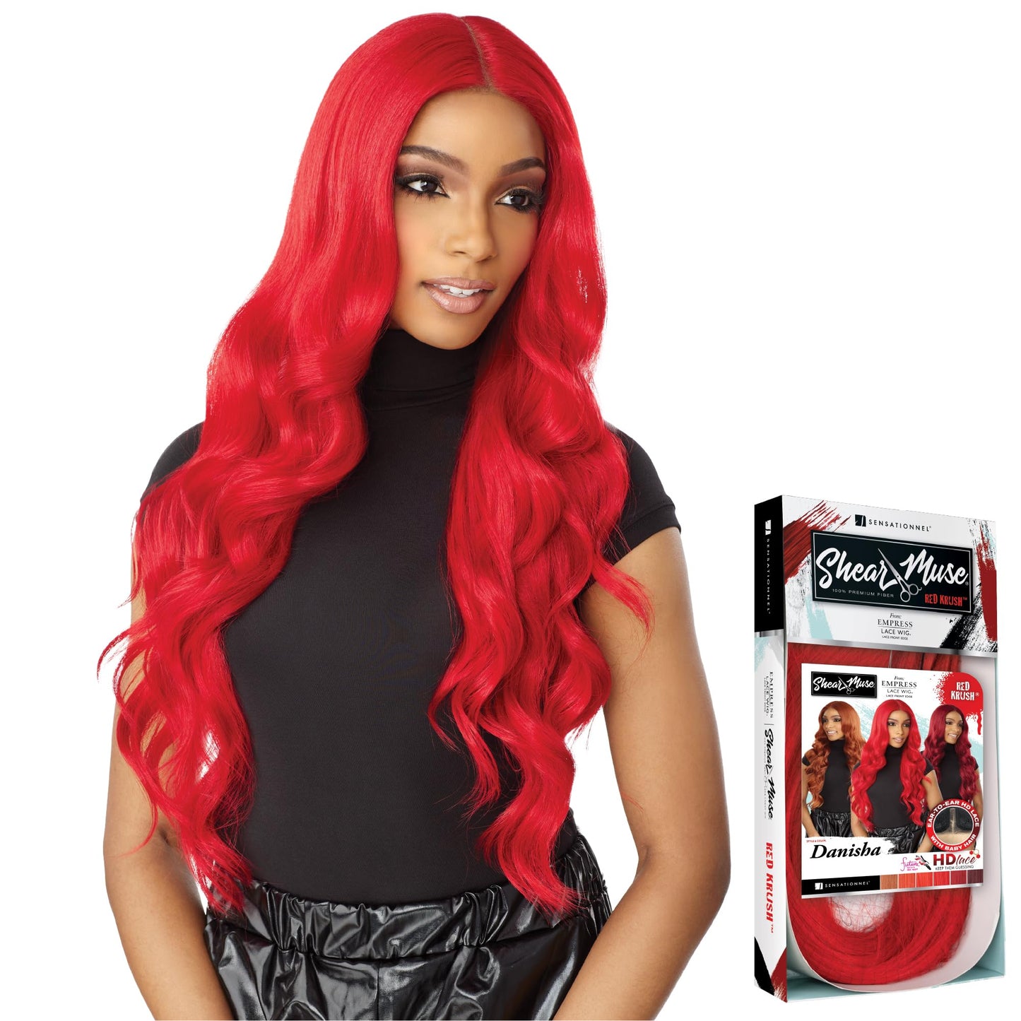 Sensationnel Shear Muse Lace Wig - Danisha Deep Laceparting Hand Tied Ready to Wear Synthetic Prestyled Units (APPLERED)