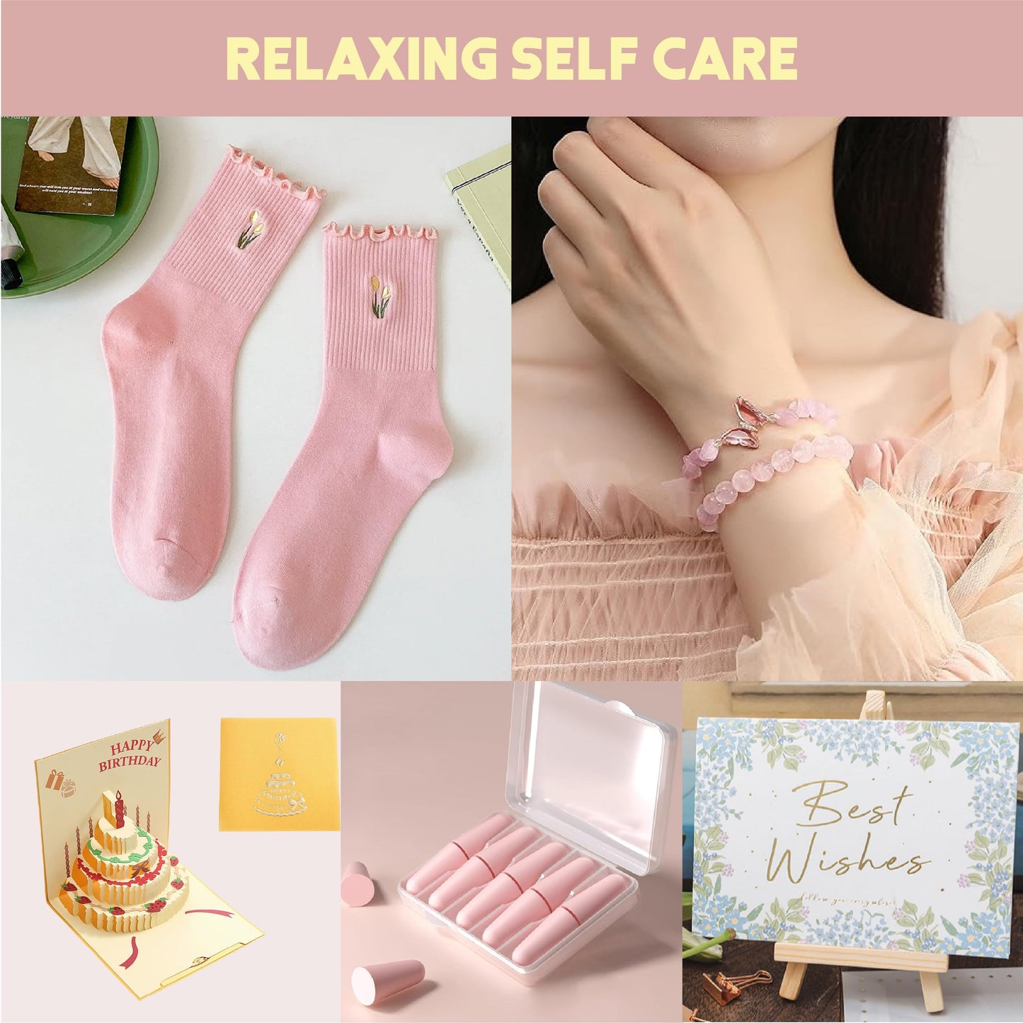 Birthday Gifts for Women Self Care Gifts Get Well Soon Gifts, Rose Relaxing Spa Gifts Basket Care Package w/Luxury Flannel Blanket, Unique for Mom Her Friend Sister Wife Grandma