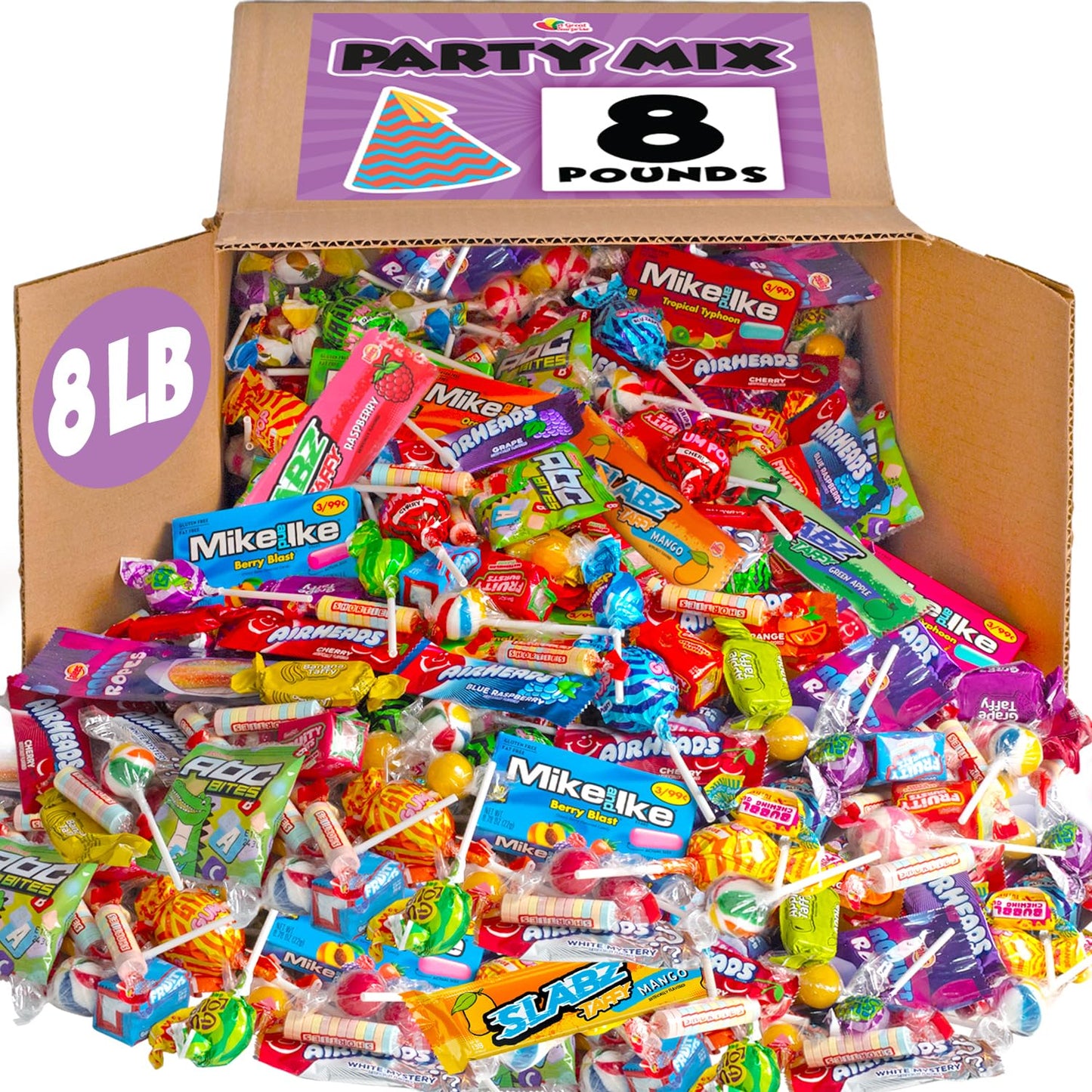 Bulk Party Mix - 8 Pounds - Variety Parade Candies - Piñata Candies - Individually Wrapped Candy - Assorted Candy