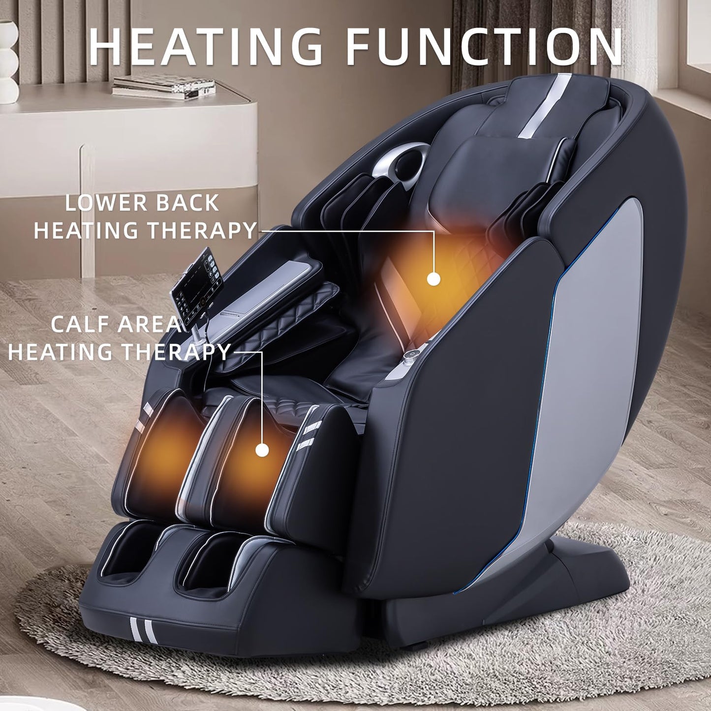 MassaMAX 4D Full Body Massage Chair for Daily Comfort Upgrade-Yoga Stretch, AI Voice Control, 55" SL Track, Zero Gravity, Extendable Footrest, 15 Modes, Foot Rollers, Waist & Calves Heating with Cover