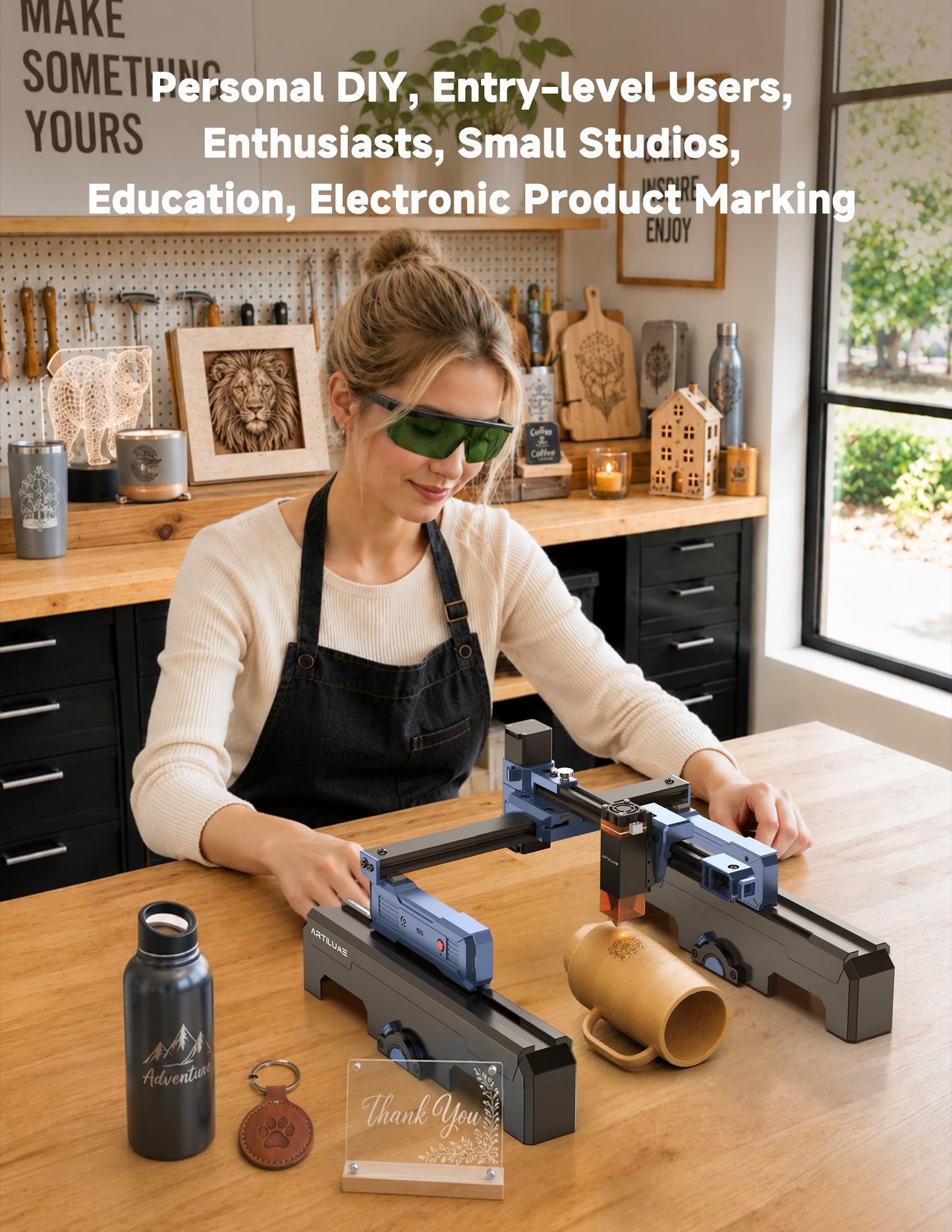T1 Laser Engraver Machine 7000mW with APP, Foldable and Portable Laser Engraver with Height Extension and Cover, Higher Accuracy Engraver and Cutter for Wood Leather Acrylic, 200x150mm Engraving Area