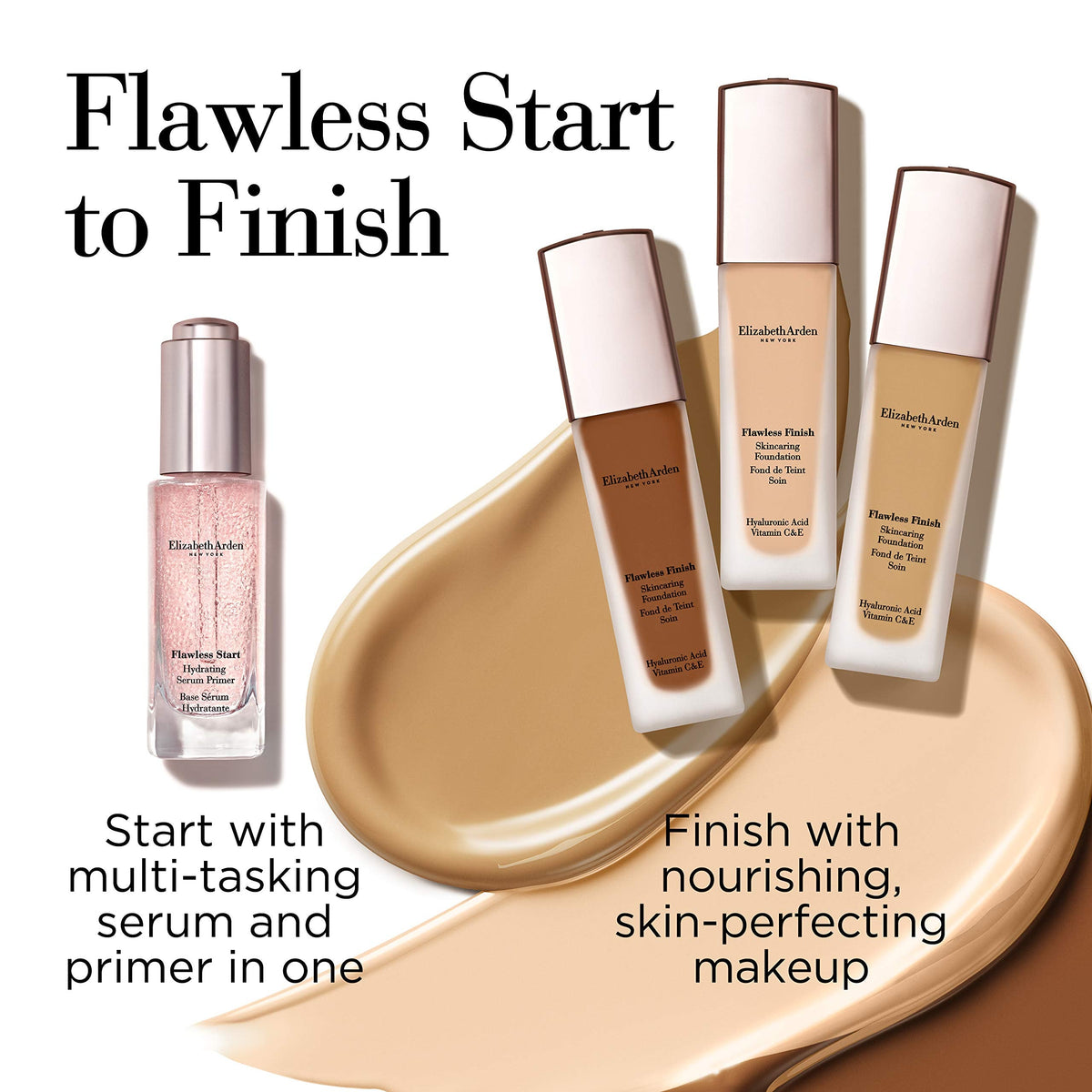Elizabeth Arden Flawless Finish Skincaring Foundation with Hyaluronic Acid, Vitamin C & E, 610C (Deep skin with cool red underto