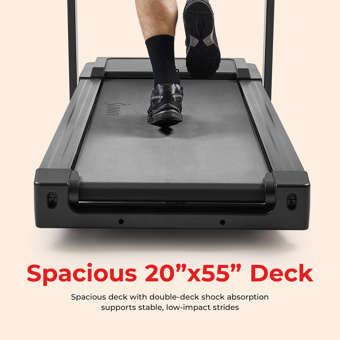 Sunny Health & Fitness Excel Smart Auto Incline/Decline for Home Use, 20” Wide Running and Walking Deck, Flex Shock Suspension with 300 LB Weight Capacity Bluetooth SunnyFit App - SF-T723017