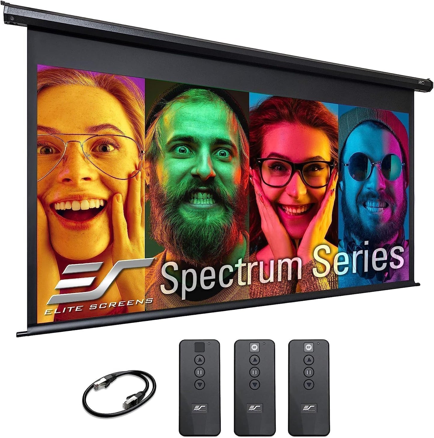 Elite Screens 84" Spectrum Electric Motorized Projector Screen, Movie Home Theater Gaming, Black Case, ELECTRIC84H2