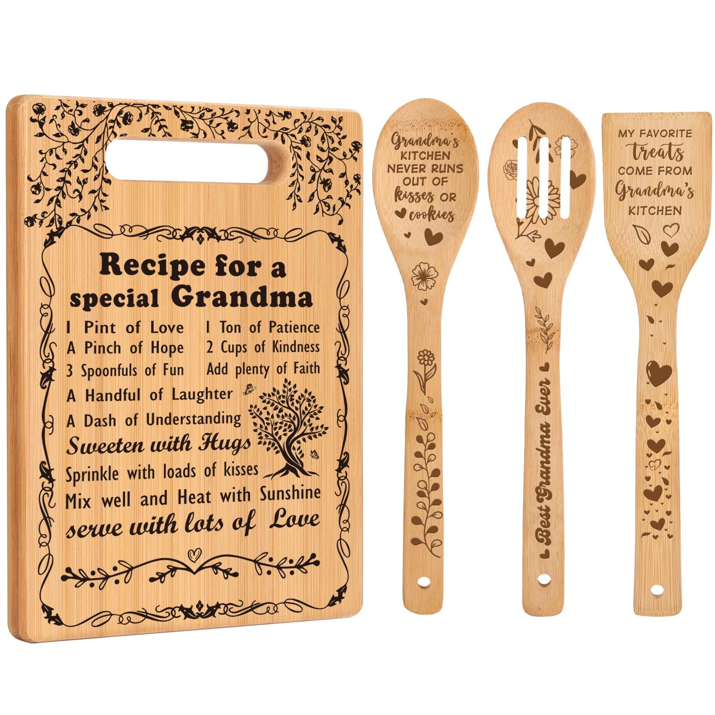 Grandma Gifts Mothers Day Gifts for Grandma Great Grandma Birthday Gifts from Grandkids Granddaughter Grandson Best Grandma Ever Gift New Grandma Nana Gigi Christmas Cutting Boards for the Kitchen