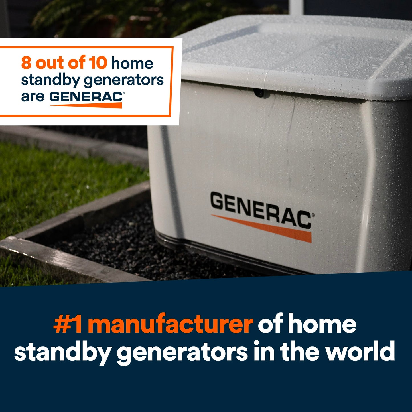 Generac 14kW Home Standby Generator for home use with 200 amp transfer switch, built-in cellular connectivity, whole house generator for power backup