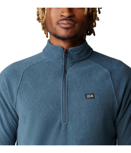 Mountain Hardwear Men's Microchill 1/4 Zip Pullover, Montauk Blue Heather