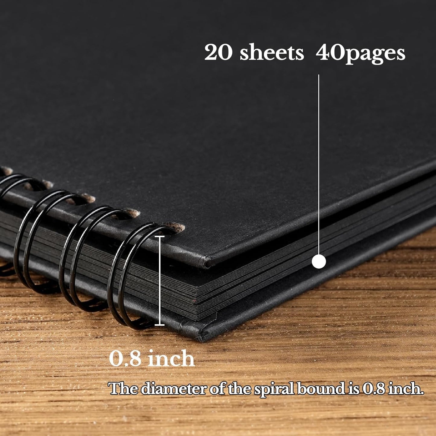 potricher 12 x 12 Inch DIY Scrapbook Album 40 Pages Hardcover Kraft Paper Scrap Book Photo Albums Memory Book for Wedding and Anniversary Family (Black, 12 Inch)