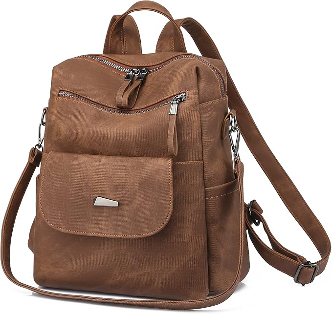 ROOSALANCE Backpack Purse for Women, Women Backpack Purse Small Leather Waterproof Anti-theft Shoulder Bags Handbags Ladies