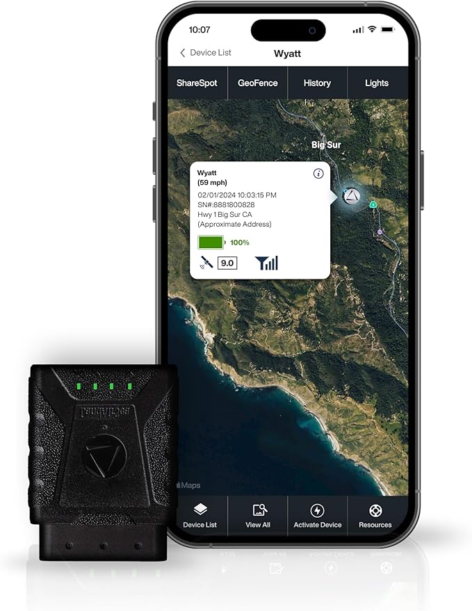 LandAirSea Sync GPS Tracker - 8.95 per month. Full Global Coverage. 4G LTE Real-Time Tracking for Vehicle, Asset, Fleet, a...
