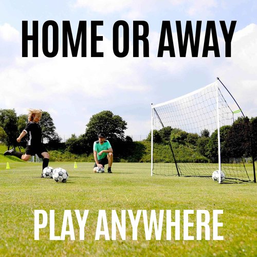 QUICKPLAY Kickster Soccer Goal, 3x5', Ultra Portable, Single Goal, Includes Net and Carry Bag, Alloy Steel, Fiberglass, Black, White