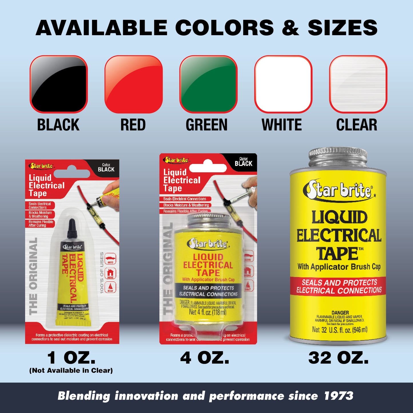 STAR BRITE Liquid Electrical Tape with Applicator Brush Cap - Superior Adhesion & Flexible Protection for Frayed Cables, Terminals & Electric Splices - Clear 4 fl oz. (084108B)