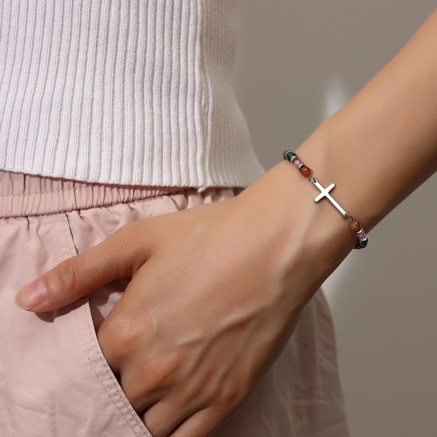 TONY & SANDY Best Friend Friendship Gifts for Women, Christian Cross Bracelet Woman Jewelry, Friendship Bracelets, Best Friend Birthday Christmas Gifts for Women Friends Female Bestie Bff