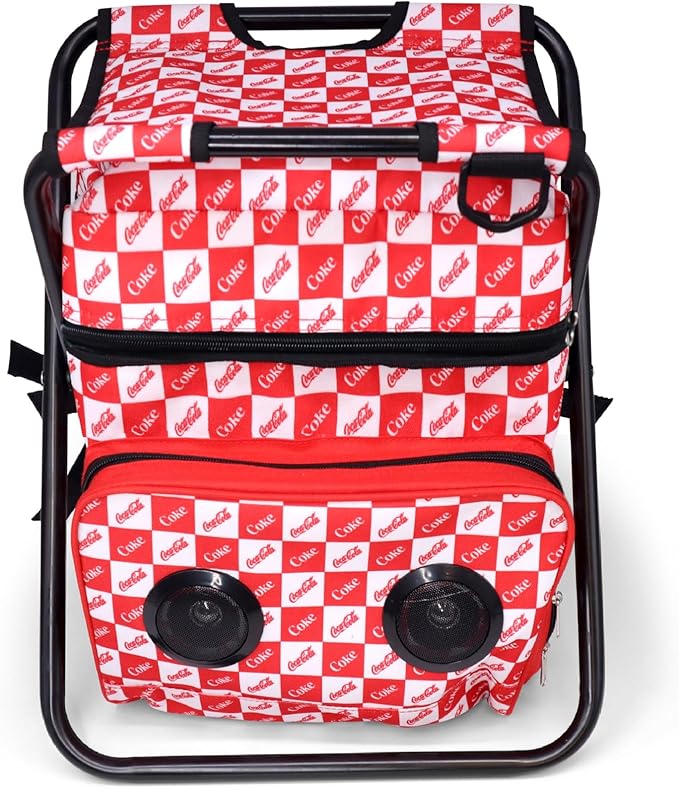 Backpack Stool Cooler Chair with Bluetooth Stereo Speakers, Heavy Duty 400Lbs Max Load, Portable Lightweight Stool Backpac...