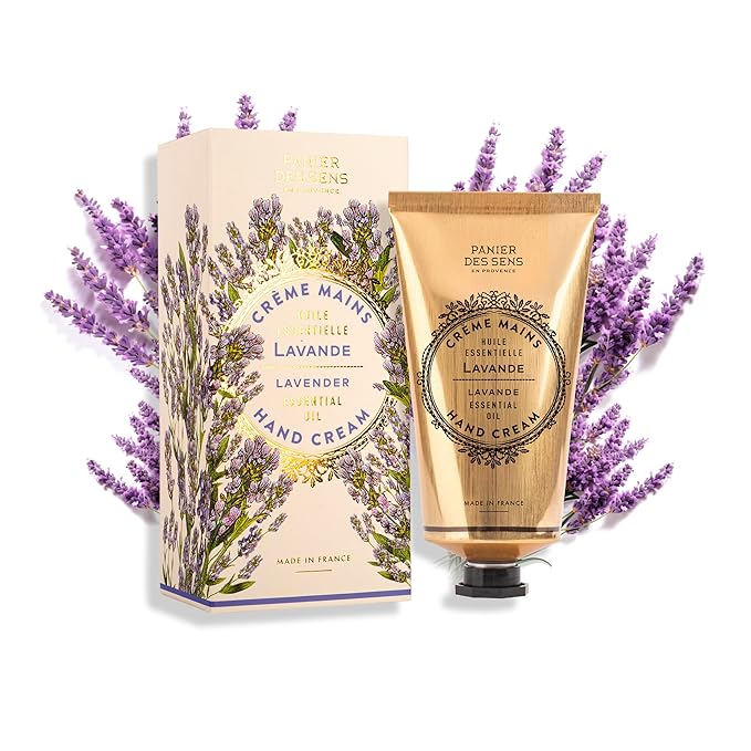 Panier des Sens Lavender Hand Cream - Nourishing Shea Butter Hand Cream for Dry Cracked Hands 97% Natural Ingredients - Dermatologically Tested Hand Lotion for Woman Made in France, 2.5 fl oz