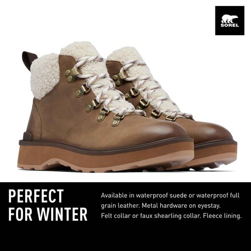 Sorel Women's Hi-Line Hiker Cozy Boots - Umber, Tawny Buff - Size 6.5