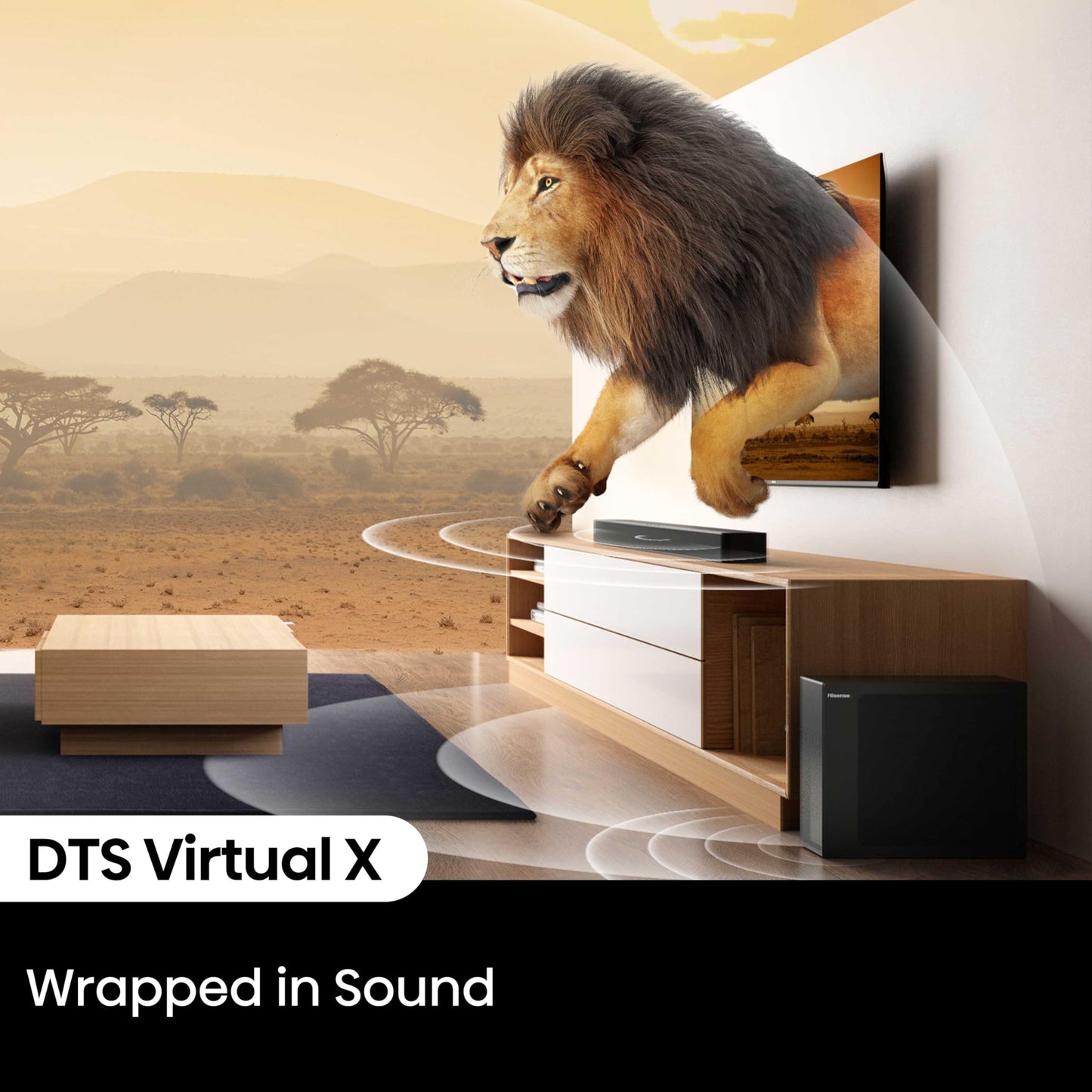Hisense HS2100 2.1 Ch 240W Sound Bar with Wireless Subwoofer - DTS Virtual X, Dolby Audio, Ezplay, 6 EQ Modes, HDMI ARC, Bluetooth 5.3