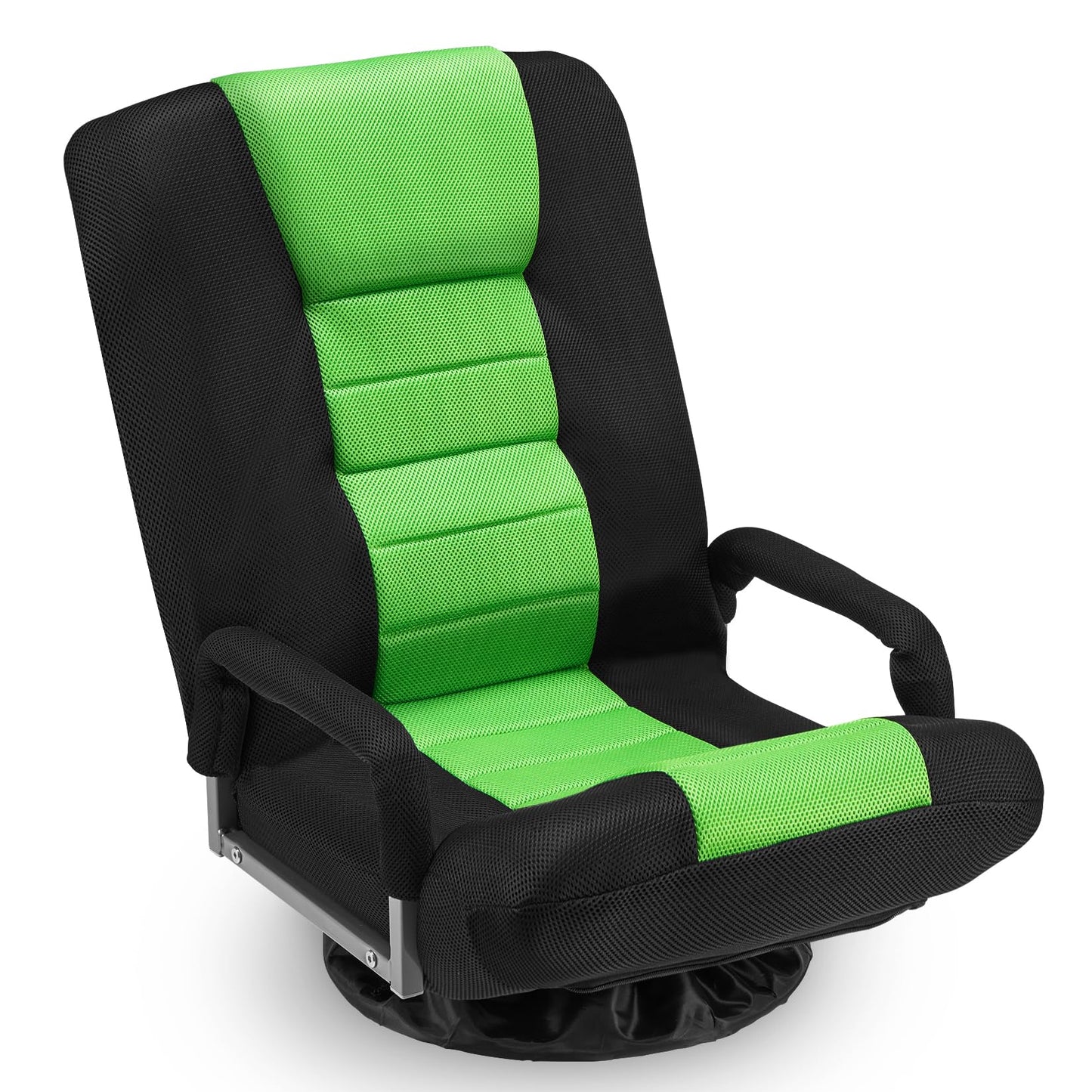 Swivel Gaming Chair Multipurpose Floor Gaming Chair for Gaming, TV, Reading w/6 Adjustable Postion Backrest, Armrest Lumbar Support & for Adults, Green