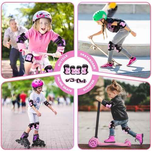 2PM SPORTS Purple S Inline Skates & Pink S Protective Gear Set
