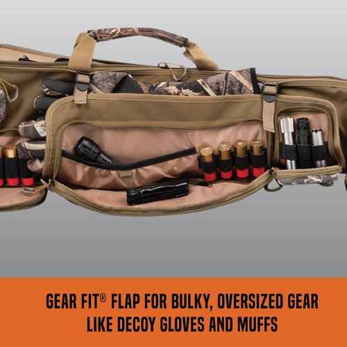 Allen Company Gear Fit Pursuit Waterfowl Shotgun Case - 52" Lockable Soft Gun Case with Adjustable Panel - Neoprene Pockets with Oversized Storage for Hunting Gearl - Realtree Max-7 Camo