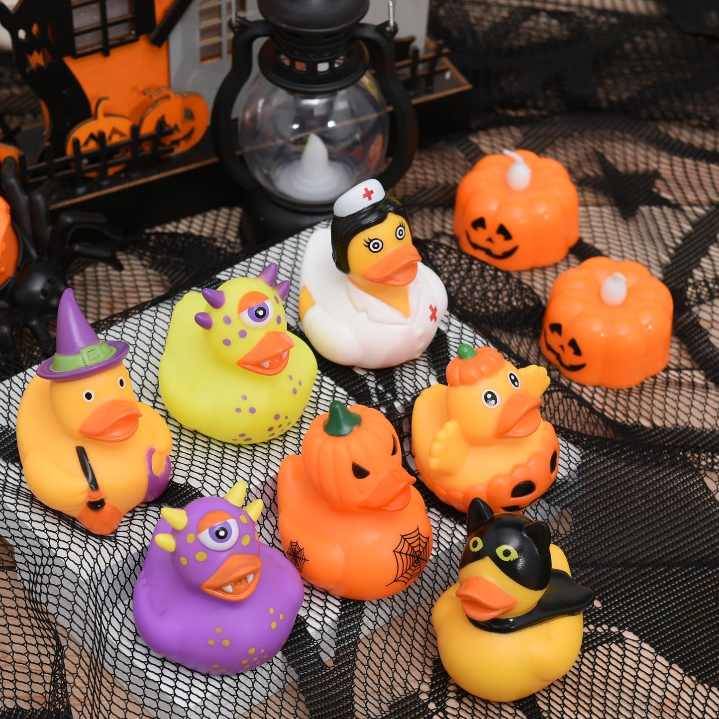 Halloween Rubber Ducks, 24 Piece Set, Spooky Monster Bath Toys Collection