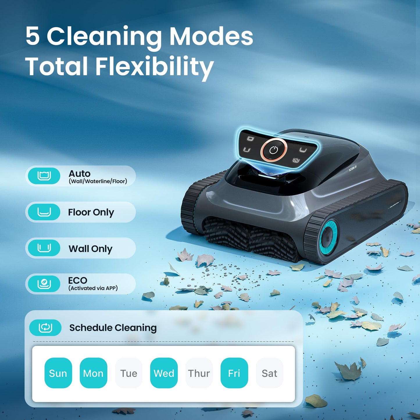 (2026 Upgrade) Aiper Scuba S1 Robotic Pool Cleaner, Weekly Custom Cleaning Plan, 270 Min Runtime, Over-the-Waterline Scrubbing, Smarter Navigation with 11 High-Precision Sensors, App Support-Gray