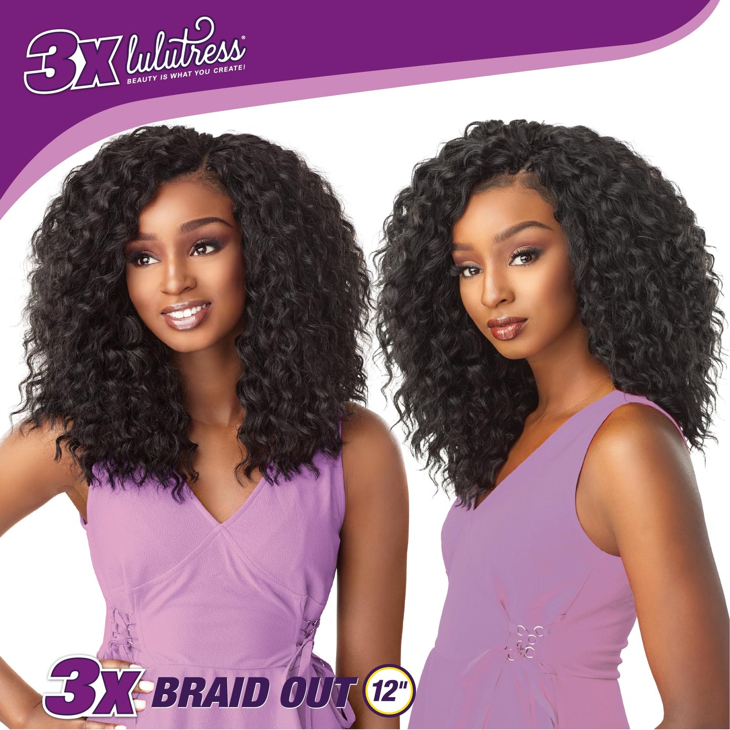 Sensationnel Lulutress crochet braiding hair - 3x braid out 12 inch pre made diy all kanekalon synthetic locs twists (4 MEDBROWN