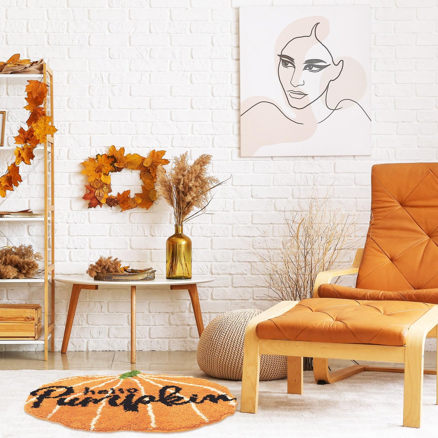 JarThenaAMCS Fall Hello Pumpkin Cute Absorbent Bath Mat Non Slip Orange Shower Rug for Autumn Home Kitchen Entrance Decor, 19.3" x 23.6