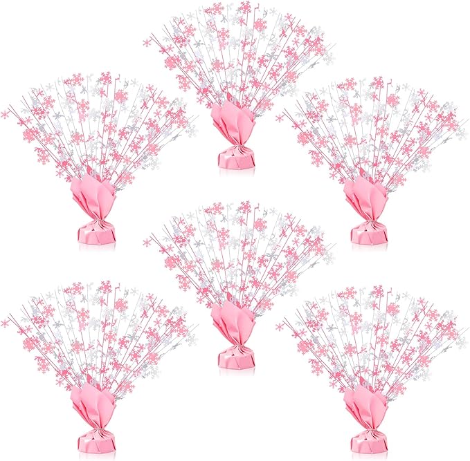 Ceenna 6 Pcs Winter Wonderland Decoration Snowflake Table Decorations Winter Metallic Gleam Foil Spray Centerpieces Christ...