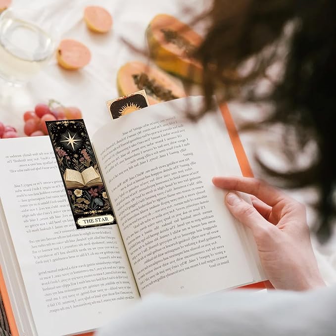 60 Pcs Tarot Fantasy Bookmarks, Dark Romance Book Marks for Reading Women Book Lovers, Witchy Aesthetic Page Marker Clips for Gothic Romance Novel or Bookish Gifts