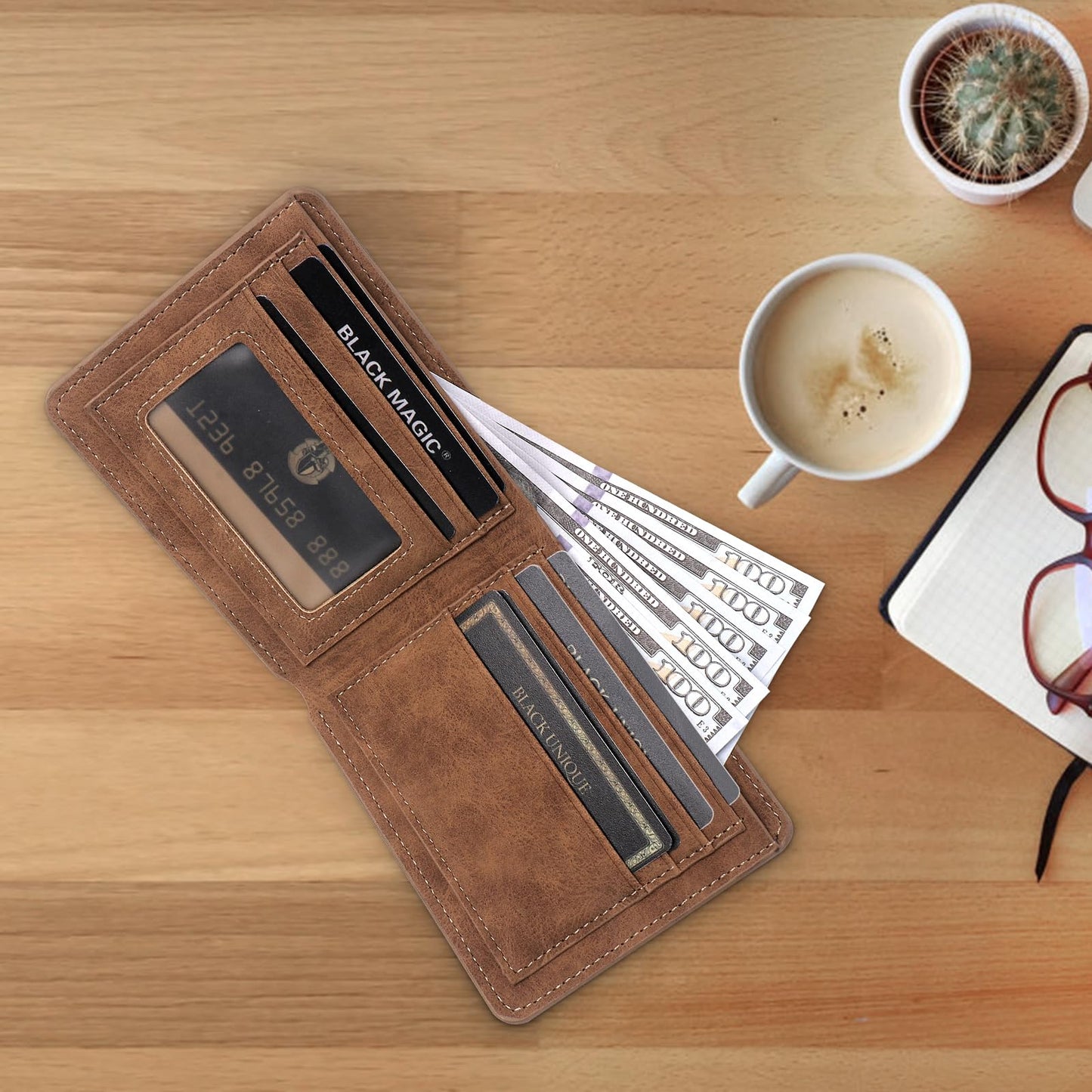 TZYTHT To My Brother Gifts,Leather Wallet for Men,Engraved Personalized Leather Wallet,Birthday Christmas Graduation Gifts (Brother)