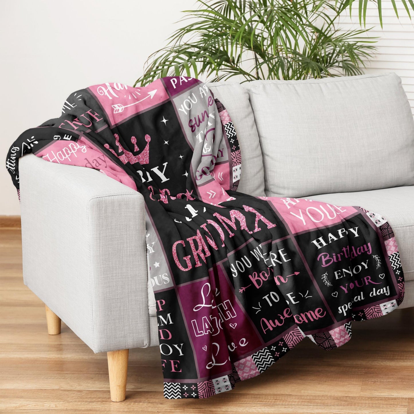 Mosslink Grandma Birthday Gifts, Birthday Gifts for Grandma Unique, Grandmother Birthday Gift Ideas Throw Blanket 60"x50"