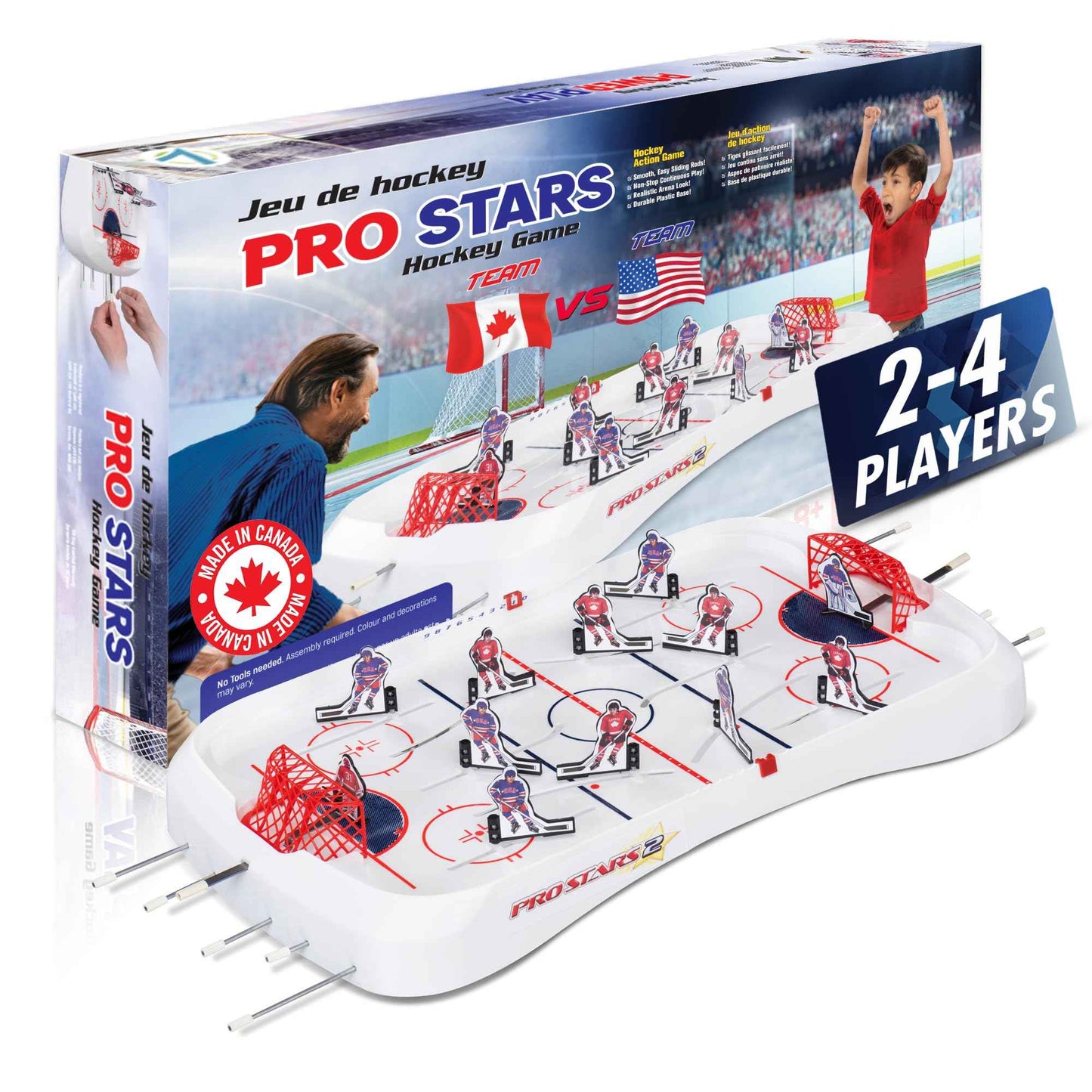 TOP SHELF Pro Stars: Ultimate Table Hockey Game - 28" x 14" Arcade Thrills for Adults & Family - Realistic Bubble Dome Rod - Official CTHA Tournament Quality - All-in-One Ice Hockey Fun