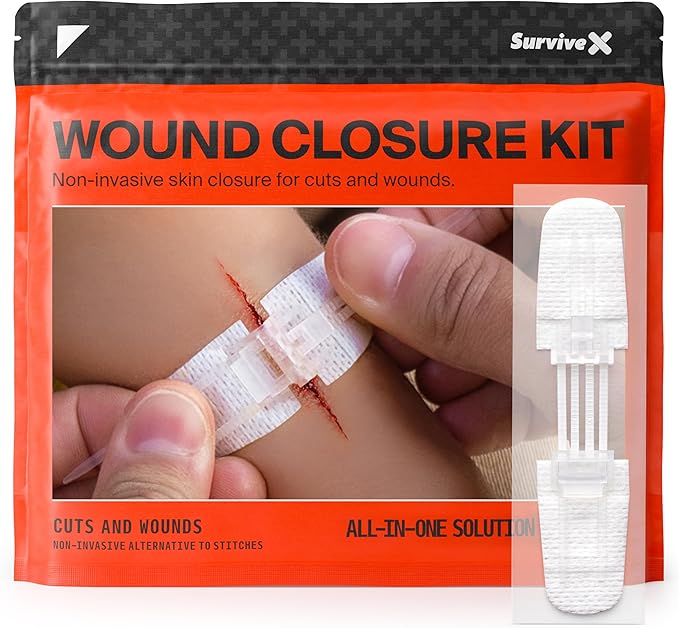 SurviveX Zip Stitch Wound Closure Strips - Repair Wounds Without Stitches - Zipstitch Sutures - Laceration Closure First A...