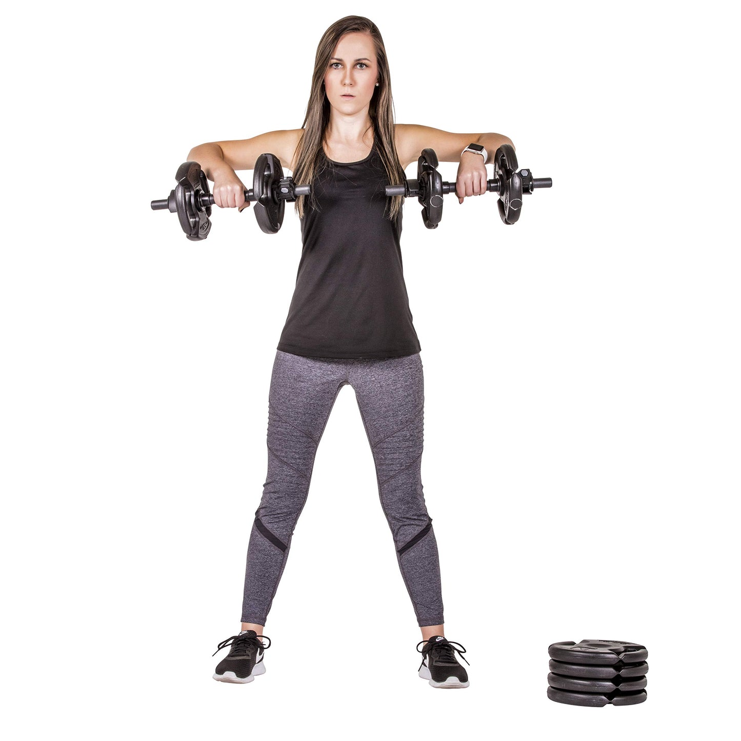 The Step Fitness Adjustable Dumbbell Set, 35 lbs with Dumbbell Bars, Collars, and Weights