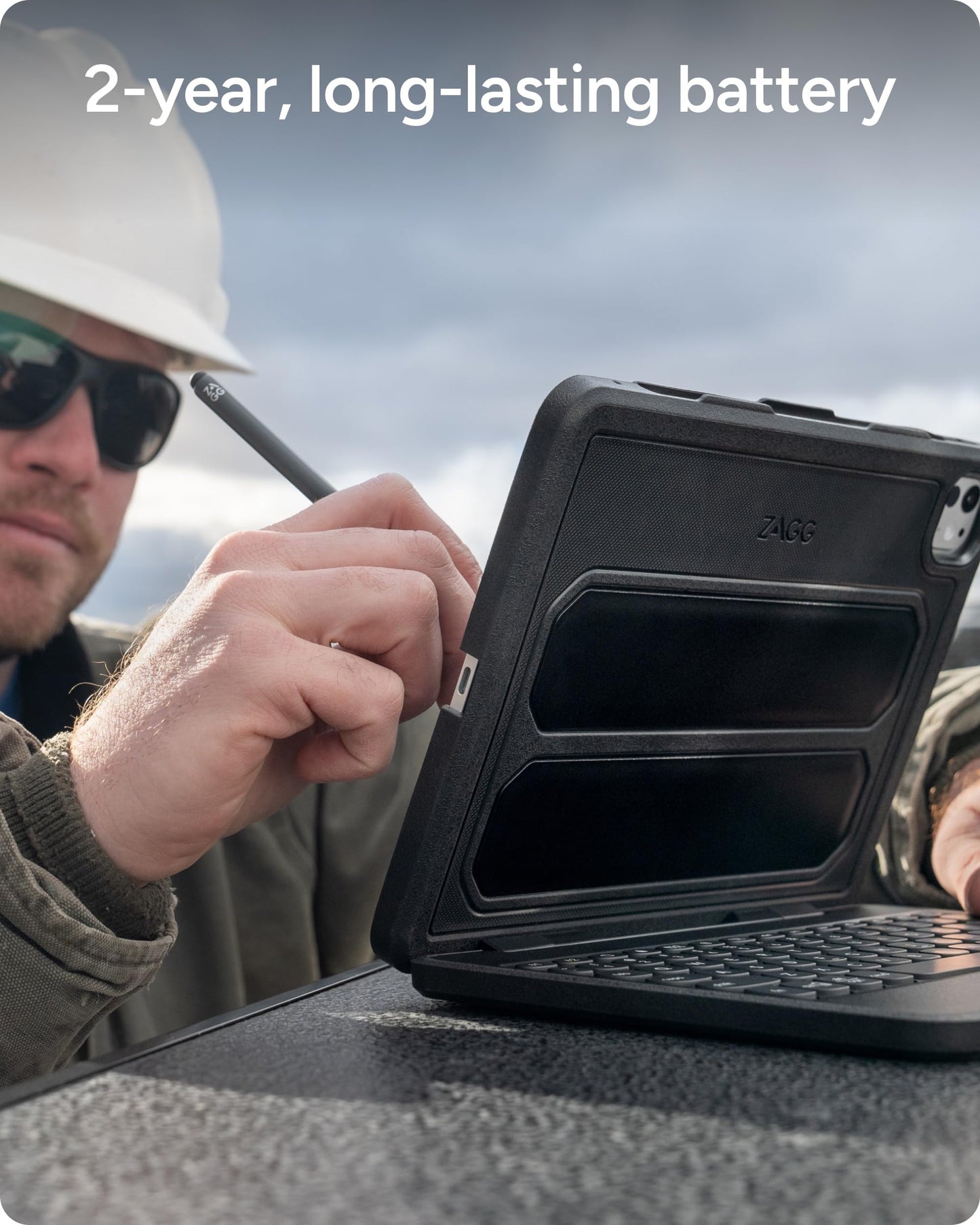 Zagg Rugged Book Detachable Case And Magnetic-Hinged Keyboard For Ipad Air, Ipad Air 2, Ipad 9.7, Ipad 9.7 Pro - Multi-Device Bl