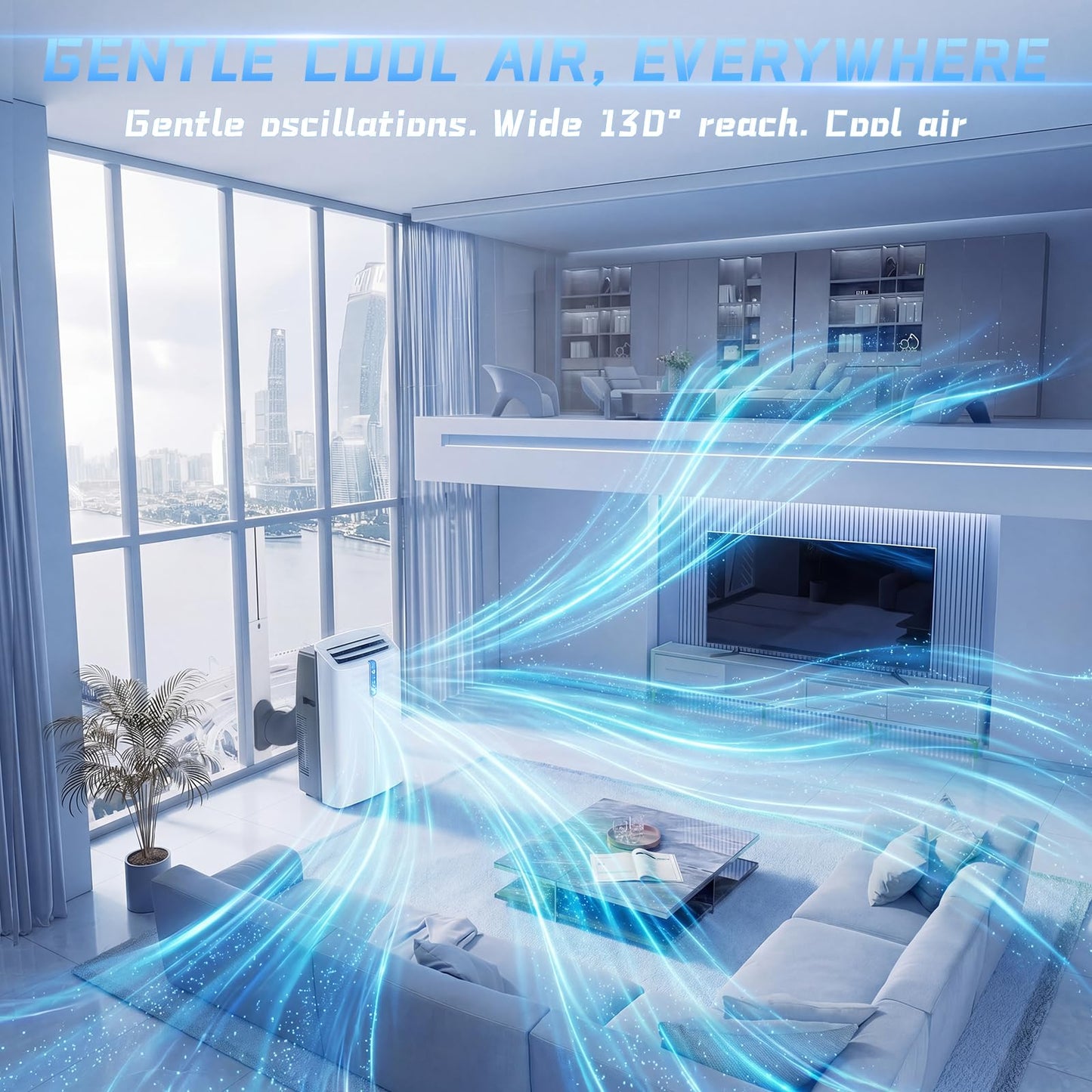 12000 BTU Smart Portable Air Conditioners with Cooling & Heater, AC Unit Works up to 600 sq. ft, Dehumidifier & Fan, Auto Evaporation, Silent Sleep Mode, Portable AC with Remote & Touchscreen