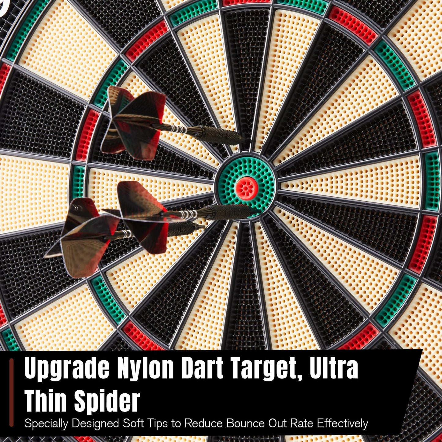 Electronic Dart Board with Wooden Door, Electric Dartboard with Heckler & Light Effects, Digital Soft Tip Dartboards for Game Room Man Cave Bar, 12 Darts, 100 Soft Tips