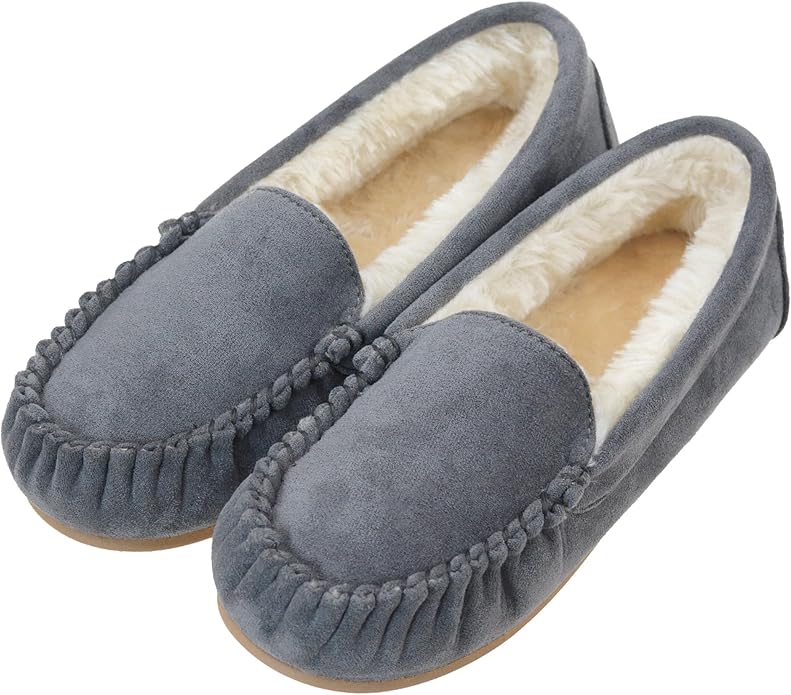 Vonair Womens Moccasin Slippers Cozy Memory Foam Slippers Indoor & Outdoor Fuzzy Slip On Warm House Shoes for Women