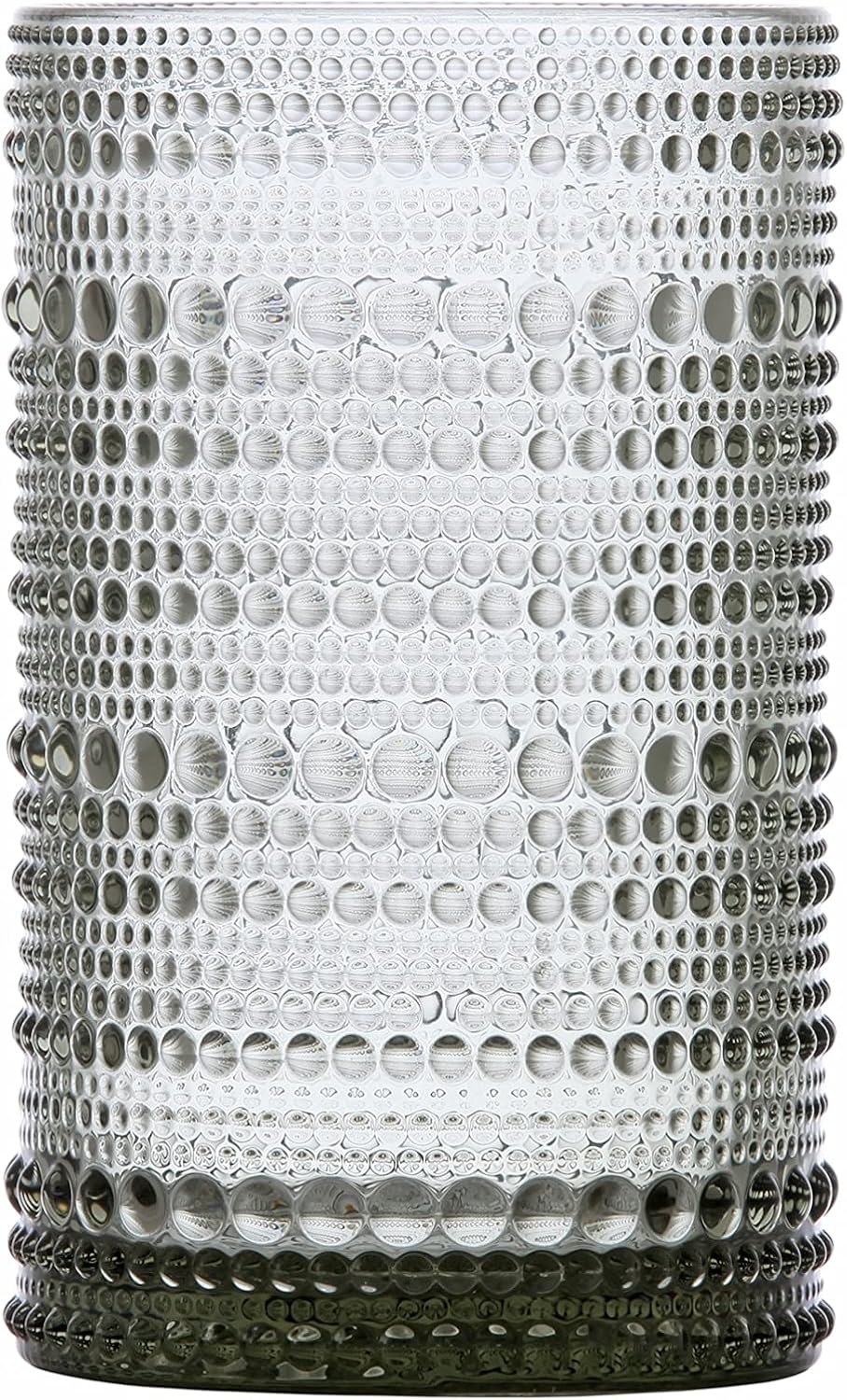 Fortessa Jupiter Beaded Hobnail Glass, 13 Ounce Iced Beverage (Set of 4), Smoke Gray