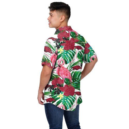 FOCO Arkansas Razorbacks NCAA Mens Flamingo Button Up Shirt - X-Large
