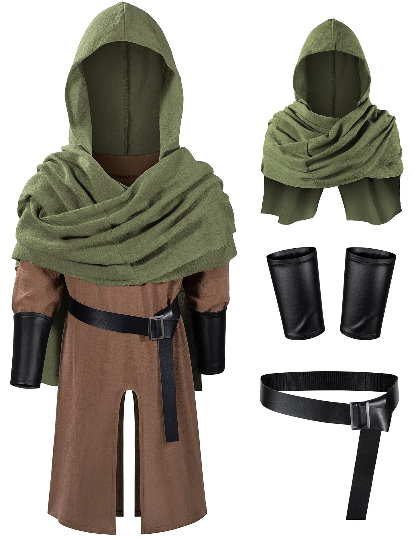 TOKYO REVENGERS Kids Medieval Renaissance Pirate Costume Knight Cosplay Outfit LARP Costume Accessories Set(BWJGN 130)