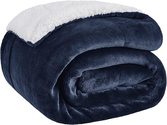 Bedsure GentleSoft Sherpa Fleece Throw Blanket for Couch - Thick and Warm Throw for Women and Men, Soft Fuzzy Plush Blanke...
