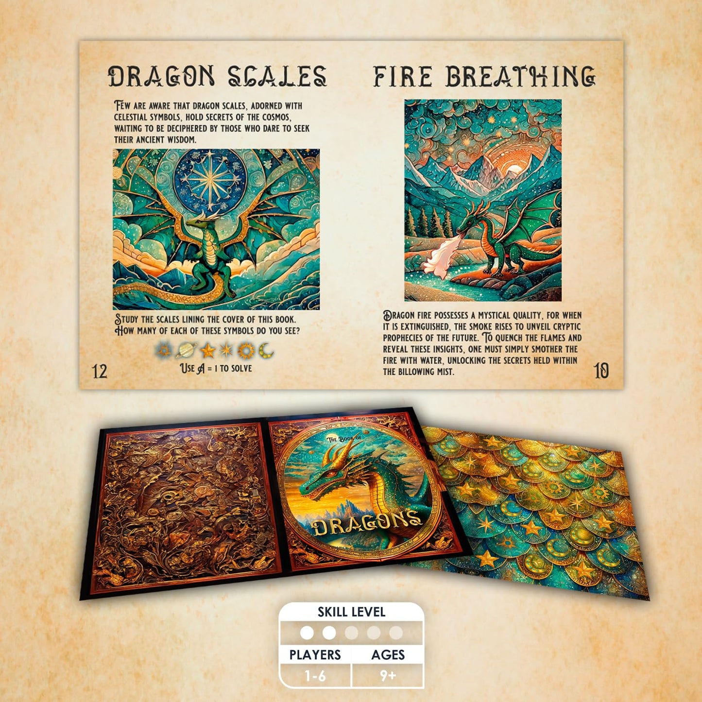 Talking Tables Enchanted Castle Escape Room Game for Kids, Rescue The Dragon, Puzzles, Clues, QR Codes., Music, Family Games, Adults, Brain Teaser Puzzles Ages 9+, 1-6 Players