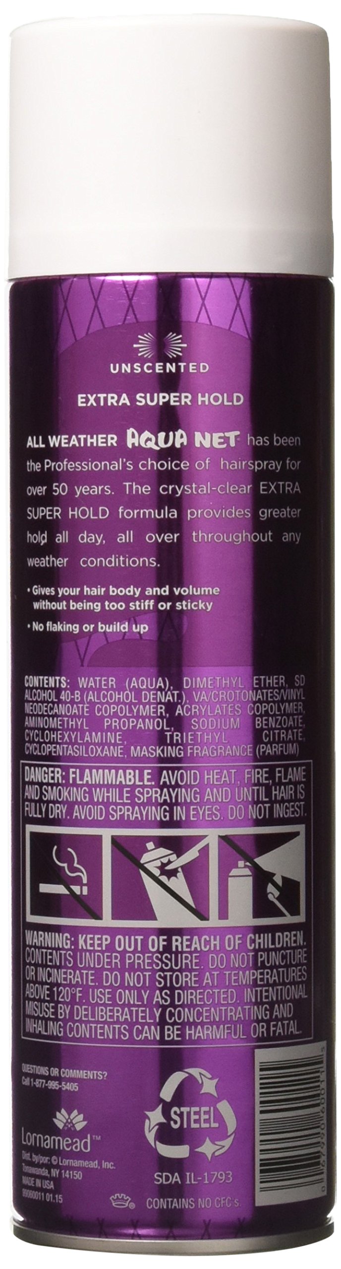 Aqua Net Extra Super Hold Professional Hair Spray Unscented 11 oz(Pack of 3)