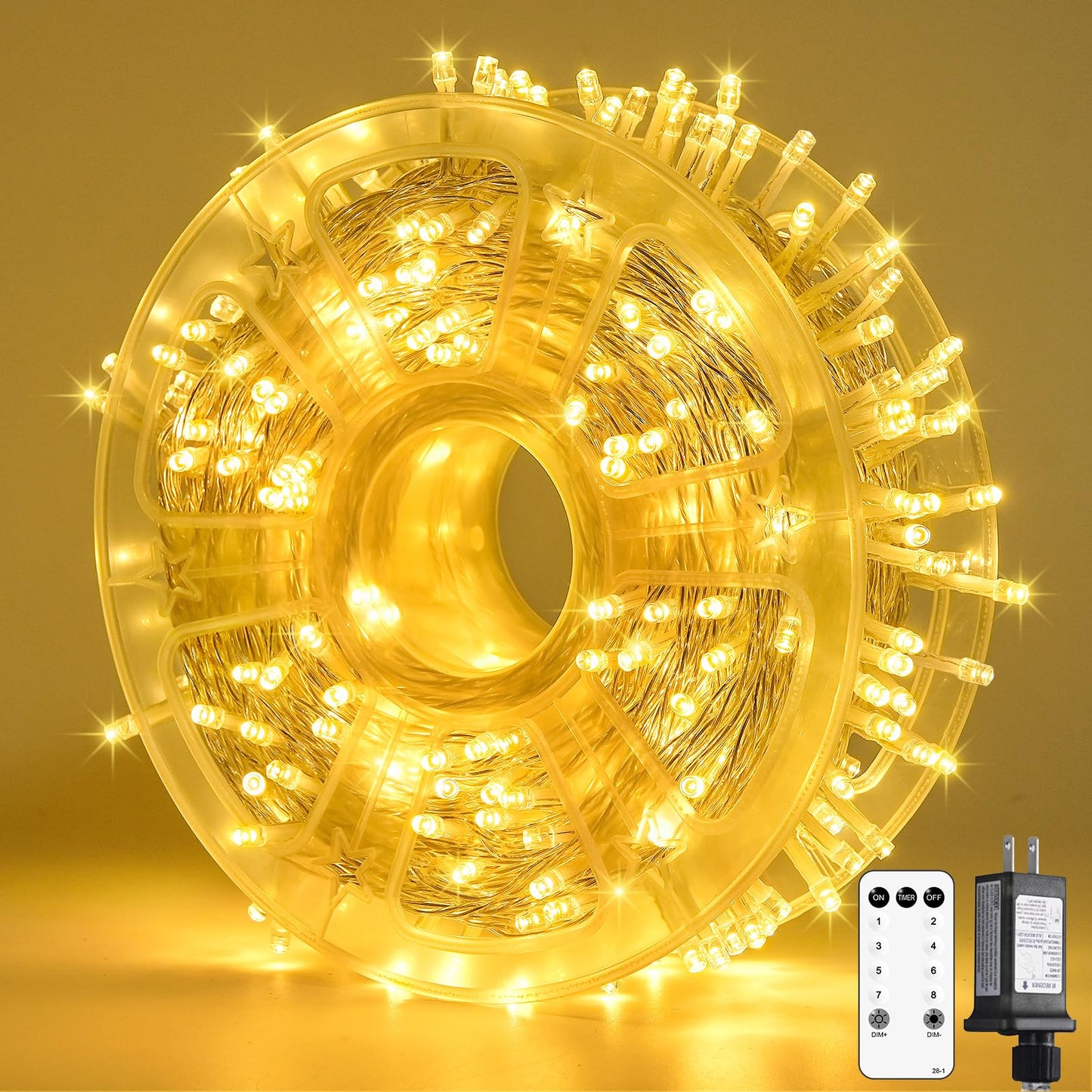 JMEXSUSS 400 LED String Lights Indoor Outdoor Waterproof, 132 ft Warm White Christmas Lights Plug in with Remote, 8 Modes Led String Lights for Outside Patio Holiday Party Bedroom Classroom Decor