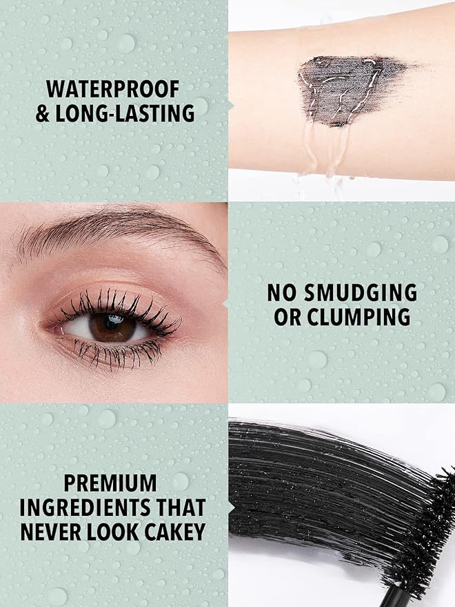 SHEGLAM 2 In 1 Black Volume and Length Waterproof Mascara Long Lasting Dual-Ended Tubing Eye Makeup