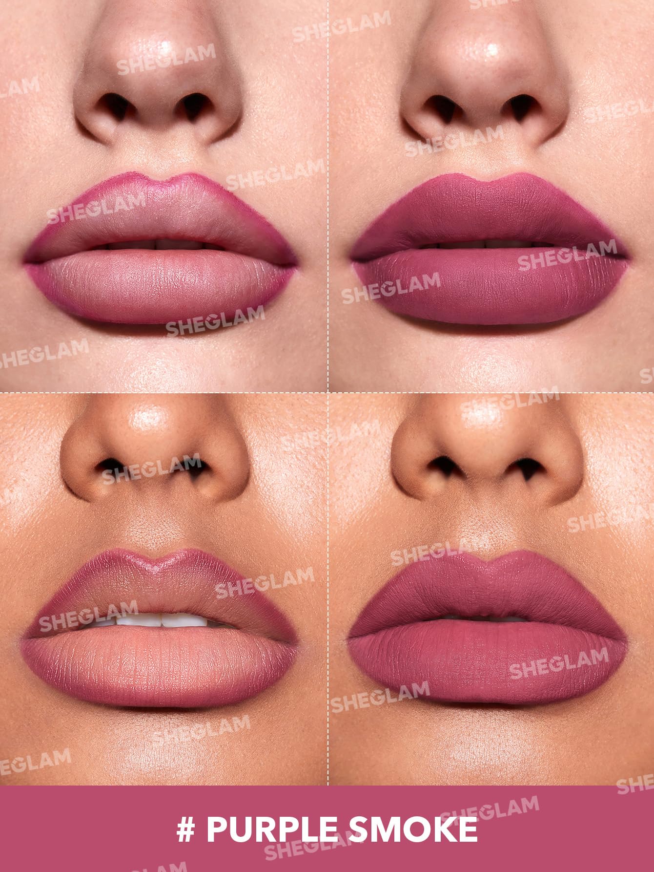 SHEGLAM Lip Liner Creamy Matte Pencil High Pigment Not Easy to Fade Silky Smooth Matte Contour Tint Lip Makeup-Purple Smoke