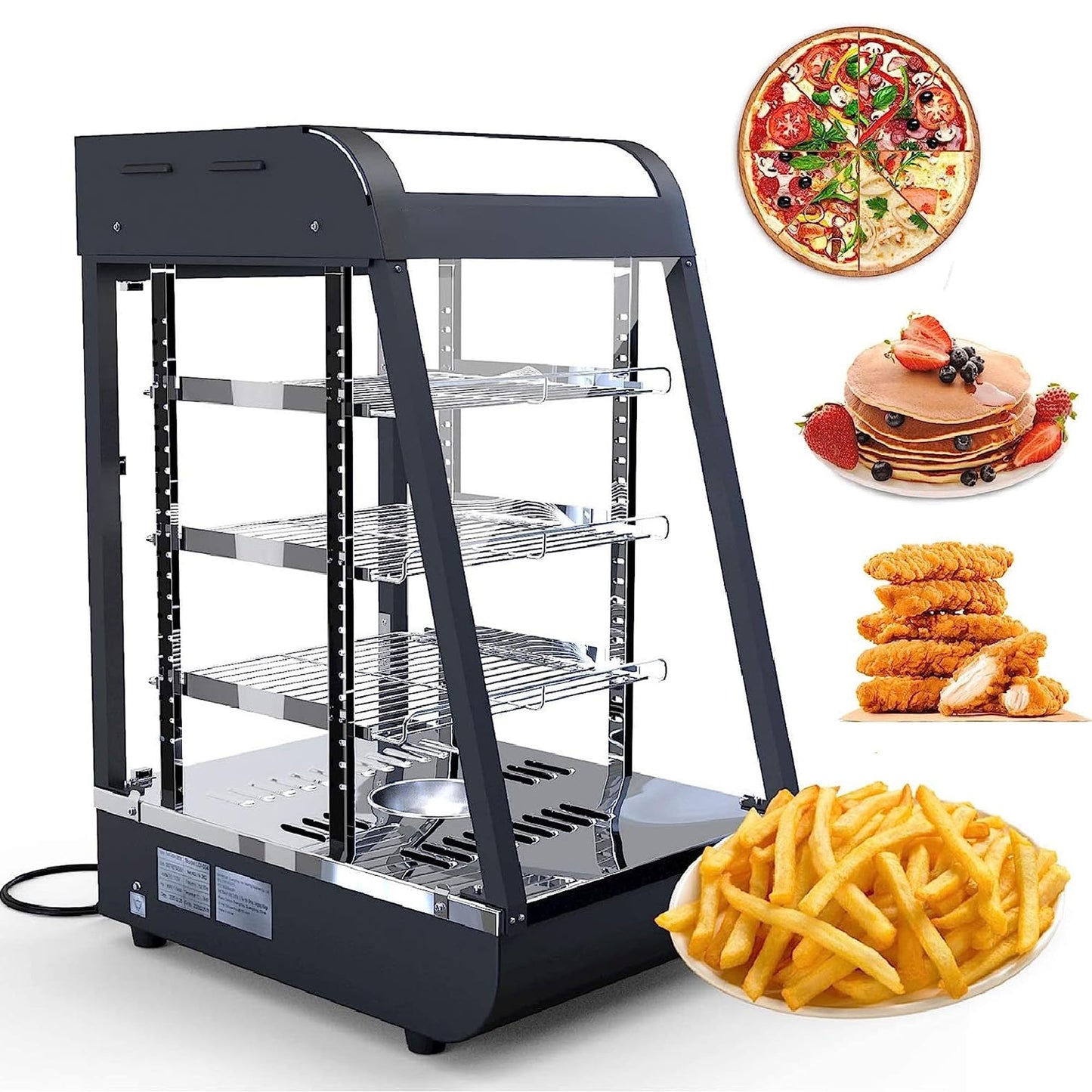 15" Commercial Food Warmer Countertop Pizza Warmers Display Pastry Patty Warmer Case for Buffet Restaurant Shop Heater Food Service L15'' x W19'' x H25''
